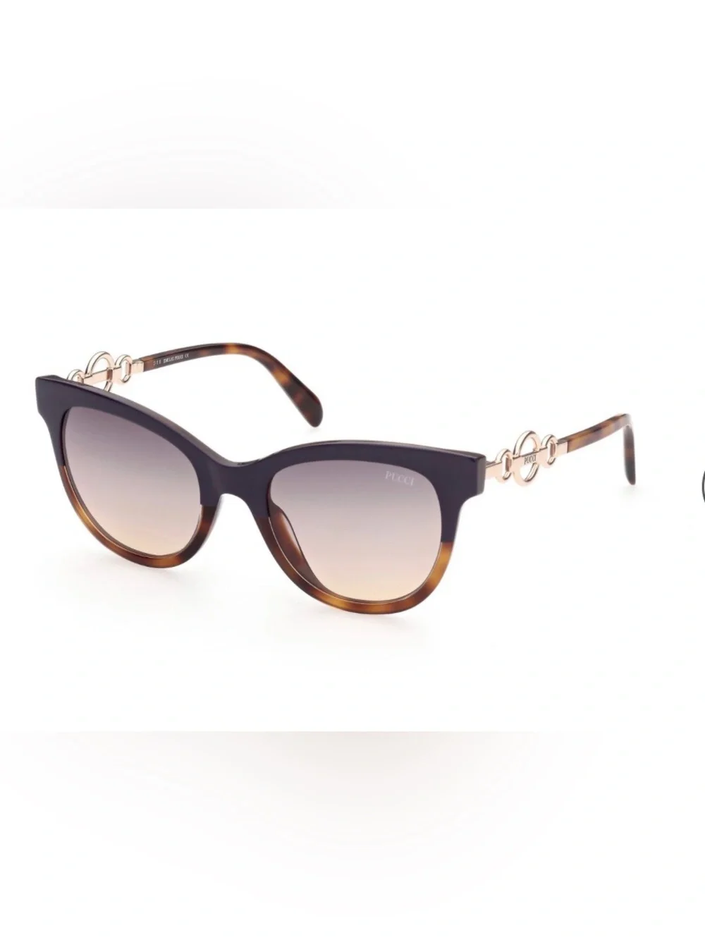 Emilio Pucci EP157 05B Blue Tortoise Cat Eye Sunglasses 54-21-140 New Case $595